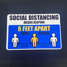 Social Distancing COVID 19 tin sign 