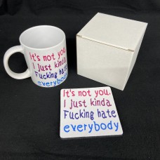 It's not you i just hate everyone funny gag gift coffee mug 11 oz ceramic coffee mug gift set