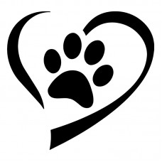 Heart And Paw Vinyl Decal