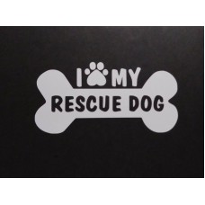 I Love My Rescue Dog Vinyl Decal 
